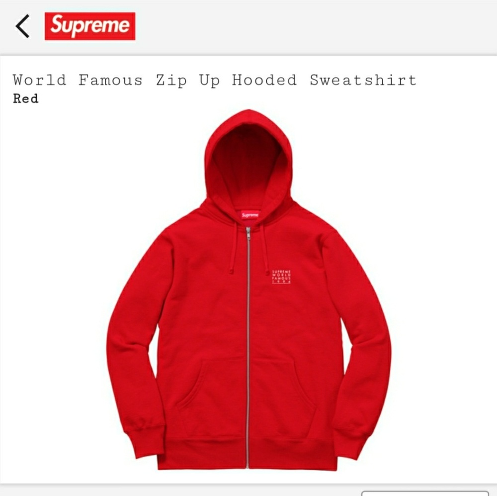 Supreme World Famous Zip Up hooded sweatshirt